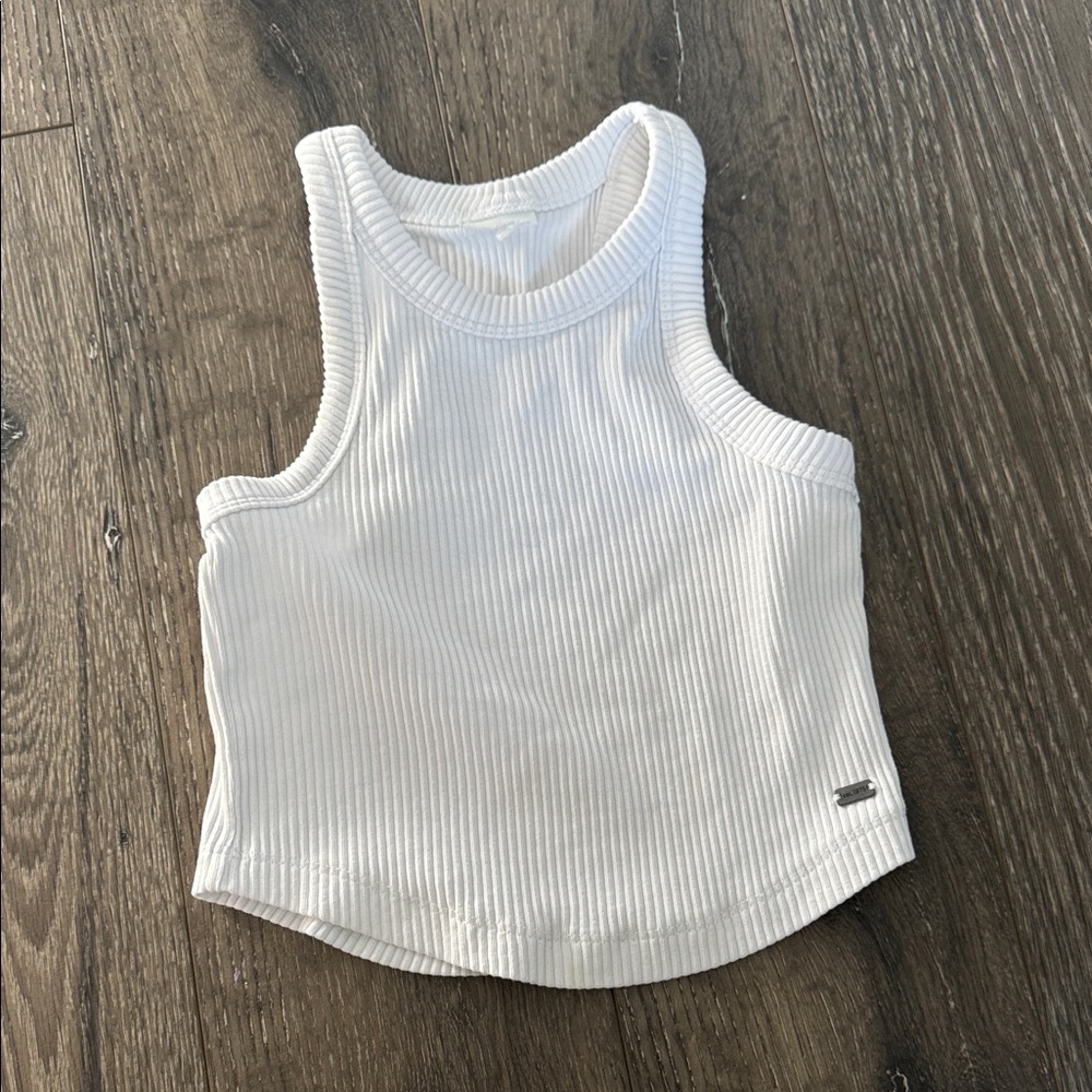 Zara White Ribbed Kids Tank Top